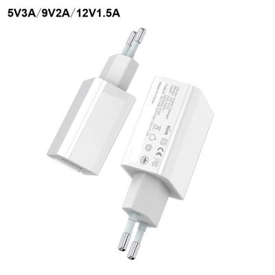 China High Quality 5v 3A 9V2A 12V 1.5A USB Wall Home Charger 15W 18W Travel Adapter Mobile Phone Portable Charger for sale