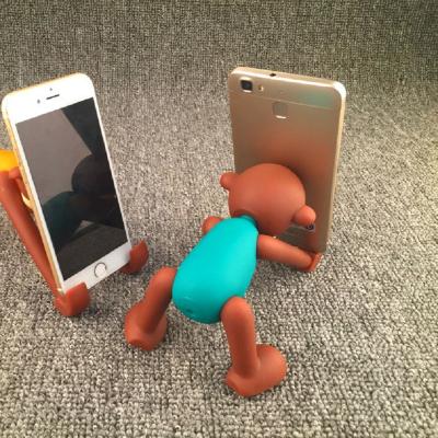 China Cute Colorful PVC Mobile Phone Accessories Monkey Universal Mobile Phone Modeling Desktop Bracket for sale