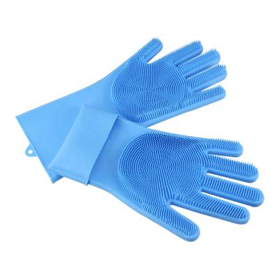 China Eco - Friendly Kitchen Silicone Scrubber Tableware Silicone Heat Resistant Gloves for sale