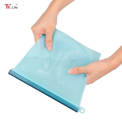 China 1000Ml And 1500Ml Multi Function Sustainable Silicone Food Storage Bag Keep Food Fresh for sale