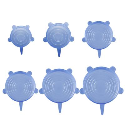 China Non Spill 6PCS Set Reusable Platinum Silicone Lids Silicone Stretch Lids for sale