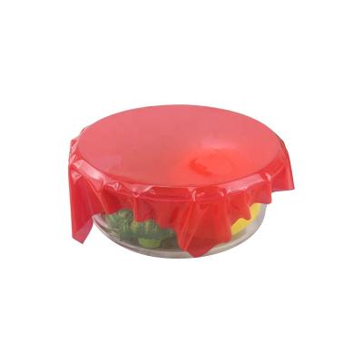 China Eco-friendly Silicone Food Wrap Cover Stretch Film To Keep Foods Fresh 4pcs Set for sale