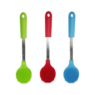 China Fuction Kitchen Handle Silicone Noise Cleaner Cleaning Brush for sale