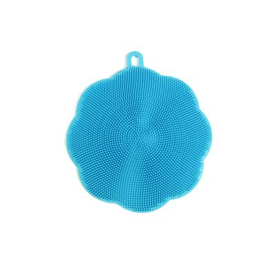 China Kitchen Washing Sponge Brush Silicone Clean Scrubber for sale