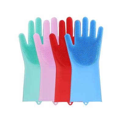 China Kitchen Working Waterproof Dishwashing High Quality Kitchen Working Dishwashing Waterproof Gloves Hand Protection Brush Silicon Mitt Heat Resistant Washes for sale