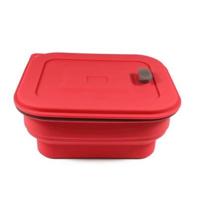 China Food Storage Food Grade Folding Silicone Food Storage Container With Lid for sale