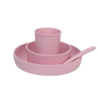 China BPA Free Wholesale Bowl Dish Cup Spoon Set Supplies Silicone Baby Feeding Products for sale