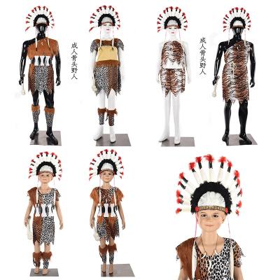 China Custom Made Halloween African Wild Costume Adult Female Cosplay Native Clothes Fancy Dress Man Original Costume for sale