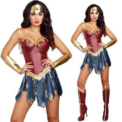 China Halloween League Superhero Gladiator Wonder Woman cosplay costume European and American women's cosplay adult costume for sale