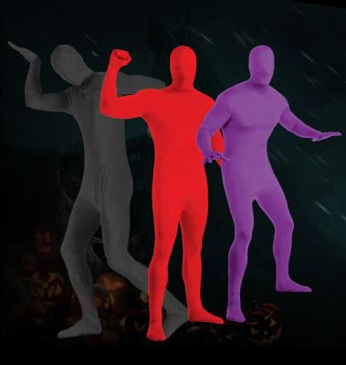 China Adult Unisex Colorful Tight Stealth Jumpsuit Men's Stage Halloween Carnival Christmas Parade Invisible Dress Dress for sale