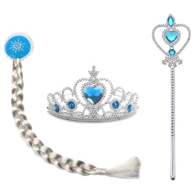 China Crown Princess of Elsa Anna Crown Magic Wand Cosplay Hair Accessories Set Fashion Kids Hair Accessories Set for sale