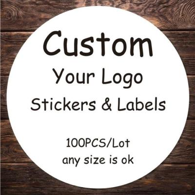 China Waterproof Custom Label Printed Vinyl Adhesive Brand Logo Die Cut Sticker for sale