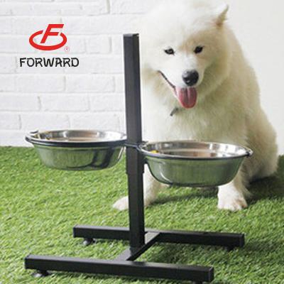 China Stainless Steel Standing Dog Raised Hanging Food Bowl for sale