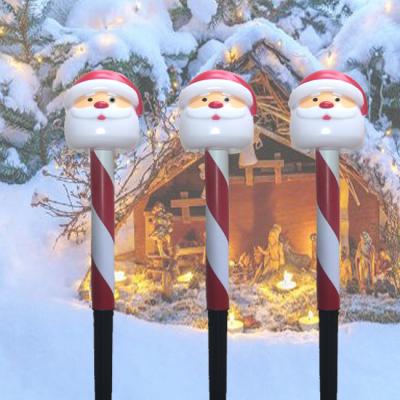 China Holiday Decoration Outside Holiday Santa Claus Street Walkway Warm Decor Solar Garden Christmas Lights for sale