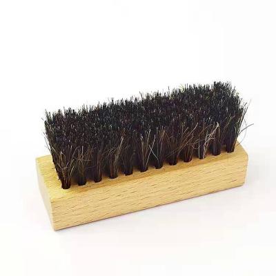 China Wooden Suede Leather Shoe Cleaning Brush Decontamination Horsehair Shoe Cleaning Brush for sale