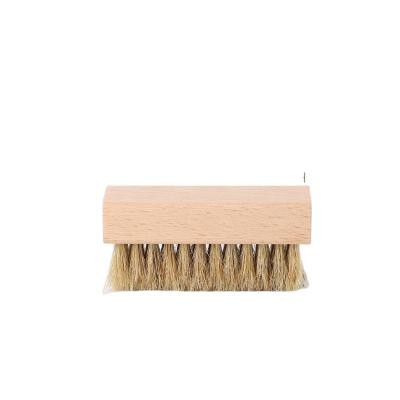 China Suede Cleaning Solid Wood Shoe Brush Suede Brush Brass Shoe Brush With Wooden Handle for sale