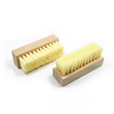 China Hot Selling Amazon Factory Direct Sale Fashion Suede Horsehair Wooden Shoe Brush Cleaning Brush For Shoe Cleaning for sale