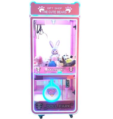 China Metal + Plastic Wholesale Custom Coin Operated Toy Vending Arcade Claw Crane Bill Operation Doll Claw Machine Cheap With Bill Ac for sale