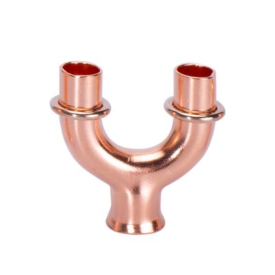 China 3 Way Industrial Copper Y Shape Pipe Tee Elbow Tee Copper Pipe China Three Way Fitting Copper Fittings for sale