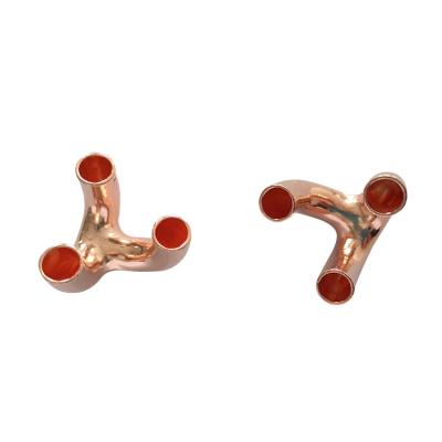 China Refrigeration Fittings Claw Copper Tee Section Tripod Refrigeration for sale