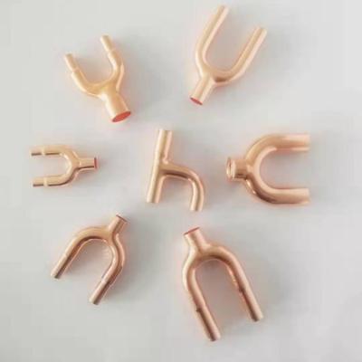 China Air Conditioning Copper Accessories Tee Pipe Fitting Copper Tripod for sale