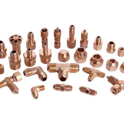 China Industrial ISO9001 Refrigeration Carrier Air Conditioner Parts With CNC Machining Brass Connector Nut Fitting for sale