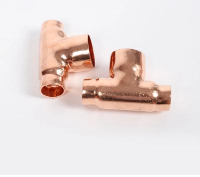 China ISO9001 Refrigeration Carrier Air Conditioner Parts Tee Way Refrigeration Copper Elbow T Shape Customized Size for sale