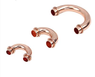 China Refrigeration Fittings 180 Degree Copper Elbow Pipe Fitting Copper Elbow For Air Conditioning for sale