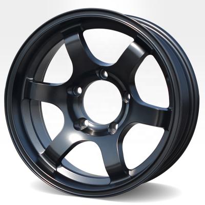 China ALLOY black TE37 deep lip 16 inch 5H PCD139.7 16*6J for Suzuki jimny and LADA NIVA 4*4 alloy wheel hub maker offroad rims for sale