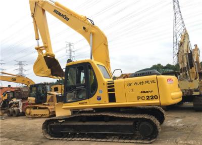 China El excavador hidráulico usado PC220 22180kg de la correa eslabonada de KOMATSU actúa el peso con el cubo 1m3 en venta