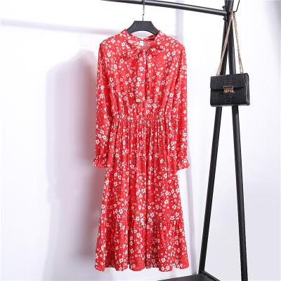 China Breathable Instant Sale Lady Womans Dresses Mid Blue Red Blue Knee Length Casual Wear for sale