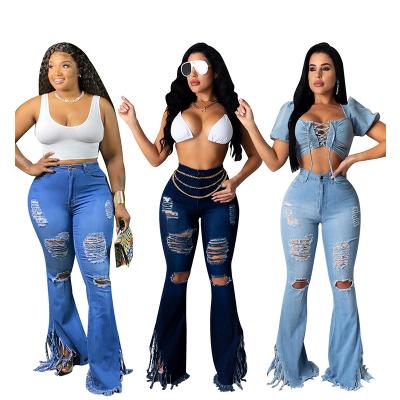 China New Fashion Waterproof Destroyed Casual Denim Women Ripped High Waisted Skinny Denim Pants Jeans For Ladies for sale