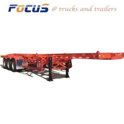 China Utility 40FT Hydraulic Lift Flatbed Container Carrier Trailer Hot Sale Good Performance 50 Ton Semi-Trailer Truck Traile for sale