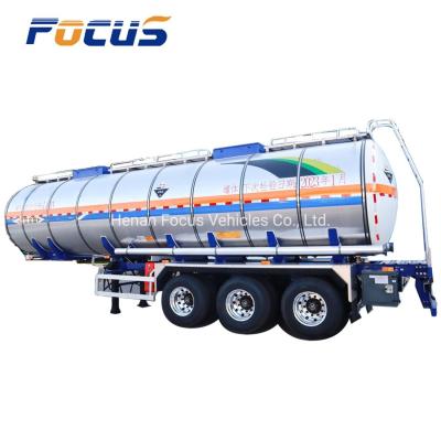 China 40000 Liters Liquid Glacial Acetic Acid Transport Aluminum Alloy Tanker Truck Trailer for sale