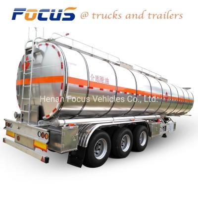 China 30-60KL Diesel Fuel Aluminum Alloy Tank Trailer with Fuwa/BPW Spring/Airbag Suspension for sale