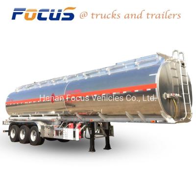 China 45 000 Liters Tri Axles Fuel Aluminum Tank Truck Semi Trailer with Flow Pump and Meter for sale