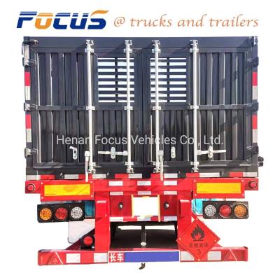 China Tri Axle 50t 60t 40FT Platform/Flatbed Deck Cargo Trailer with 600mm 1000mm Side Boards for sale