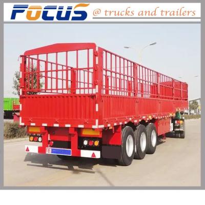 China 3axles Bulk Cargo Transportation Semi Box Trailer with Q345A I-Beam Material Fence for sale