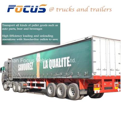 China High Quality 2/3 Box Van Truck/Lorry/Trailer/ Curtainsider/Side Curtain Slide Semi Trailers for sale