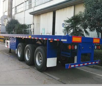 China Lowbed Gooseneck Platform Deck Semi Trailer with Air Bag Suspension  for sale