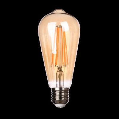 China E27 e26 edison glass decorative lamp amber vintage 4w 6w 8w led filament bulb for sale