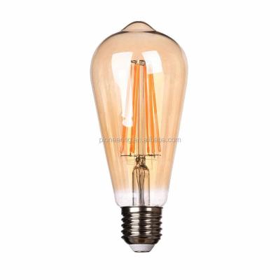 China Competitive Price High Quality Filament Glass Led Light Bulb ST64 Amber Color 2200K With Long Filaments for sale