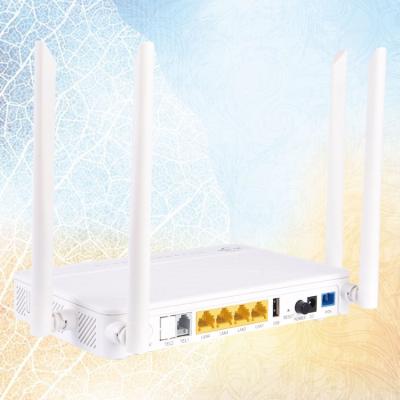 China FTTH Xpon Gpon Onu OEM AC 2.4G&5G Ont 4Ge+4Wifi+1Tel+1Usb 5Dbi 4 Dual Band Antennas For Huawei Zte for sale