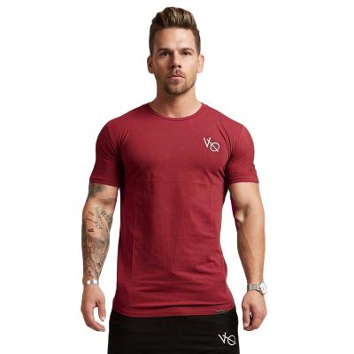 China Wholesale Custom Fitness Men's Anti-Wrinkle Cotton Edge Short Sleeve Slim Arc Sportswear Training T-Shirt for sale