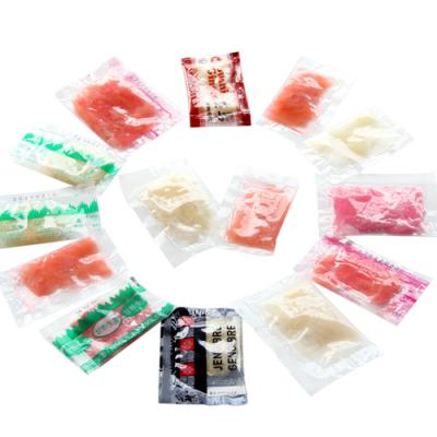 China PRESERVED Manufacturer Supply Bag Packing White Pink Slips Pickled Sushi Ginger for sale