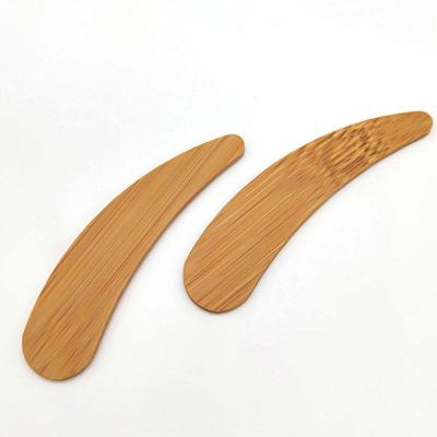 China Daily Wholesale Natural Bamboo Cosmetic Spatula Bamboo Facial Cosmetic Wooden Scoop for sale