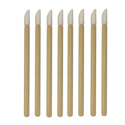 China Eco-friendly 50pcs Private Label Lip Brush Daily Disposable Bamboo Magic Wands Applicators Bamboo Lip Brush for sale