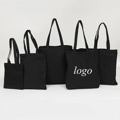 China Wholesale Black Canvas Gift Bag With Printed Logo for sale