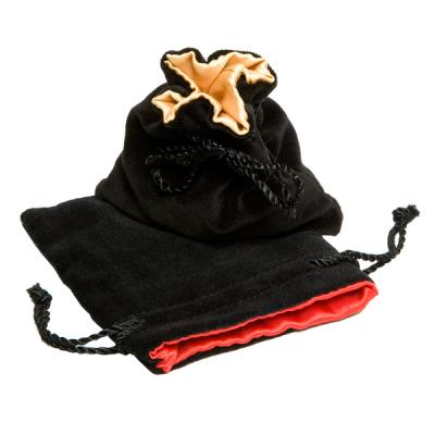 China Wholesale Disposable Jewelry Drawstring Pouch Black Velvet Bag With Striped Satin for sale