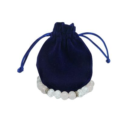 China Round Shape Recyclable Custom Made Velvet Gift Necklace Packaging Bag for sale